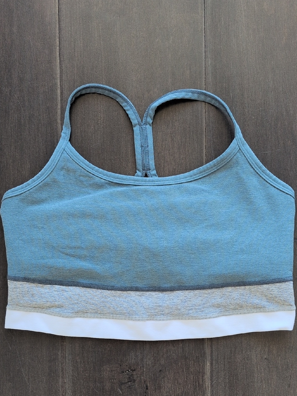 Beyond Yoga Blue Racerback Bralette with Contrast Trim